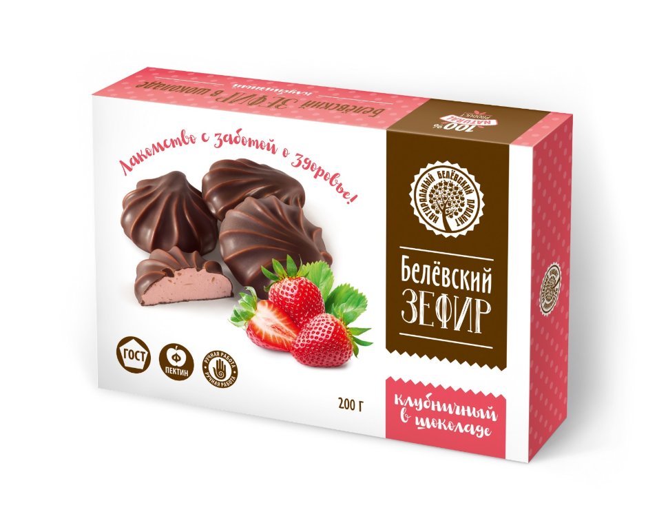  Зефир Белев 200г в шоколаде КЛУБНИЧНЫЙ      в Ишиме